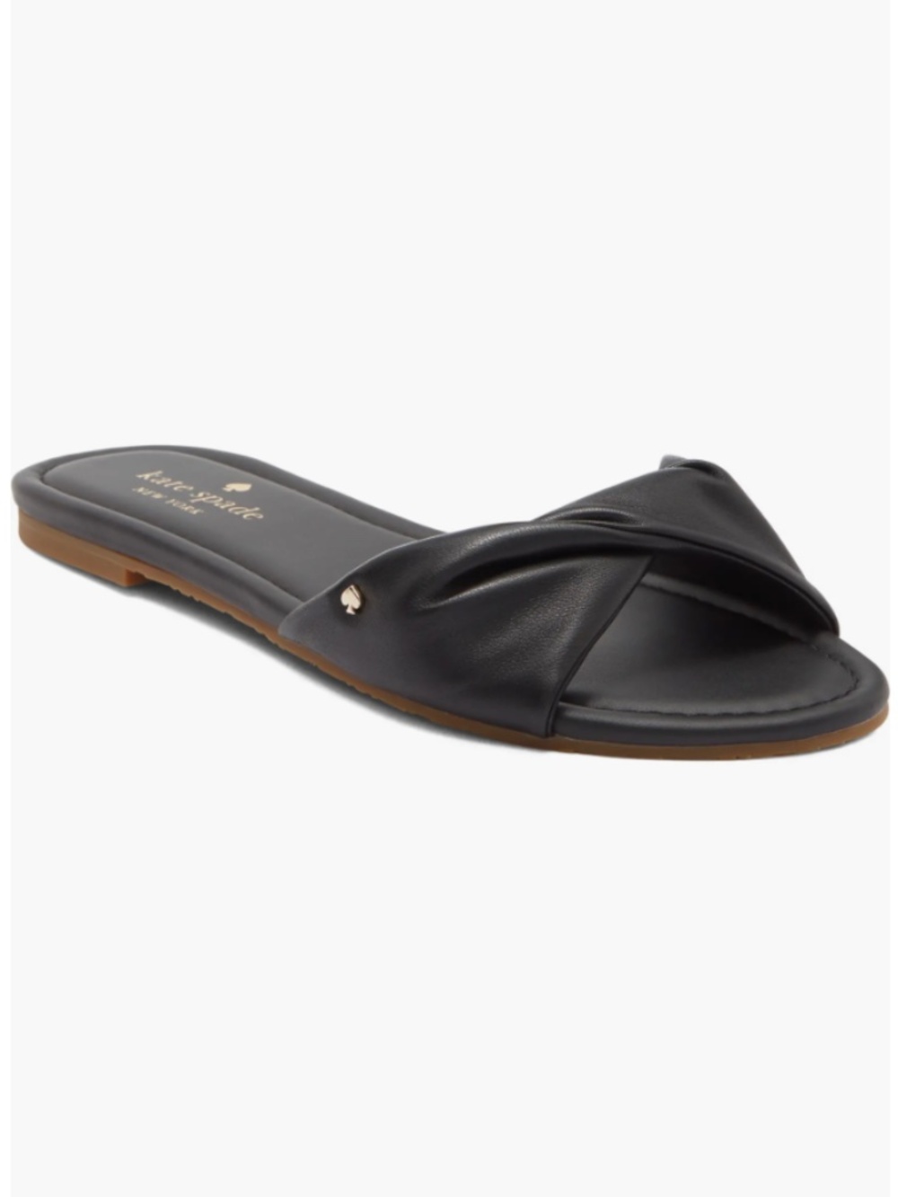 Kate Spade Miley Womens Sandals Size 8 Leather Slides Shoes Black